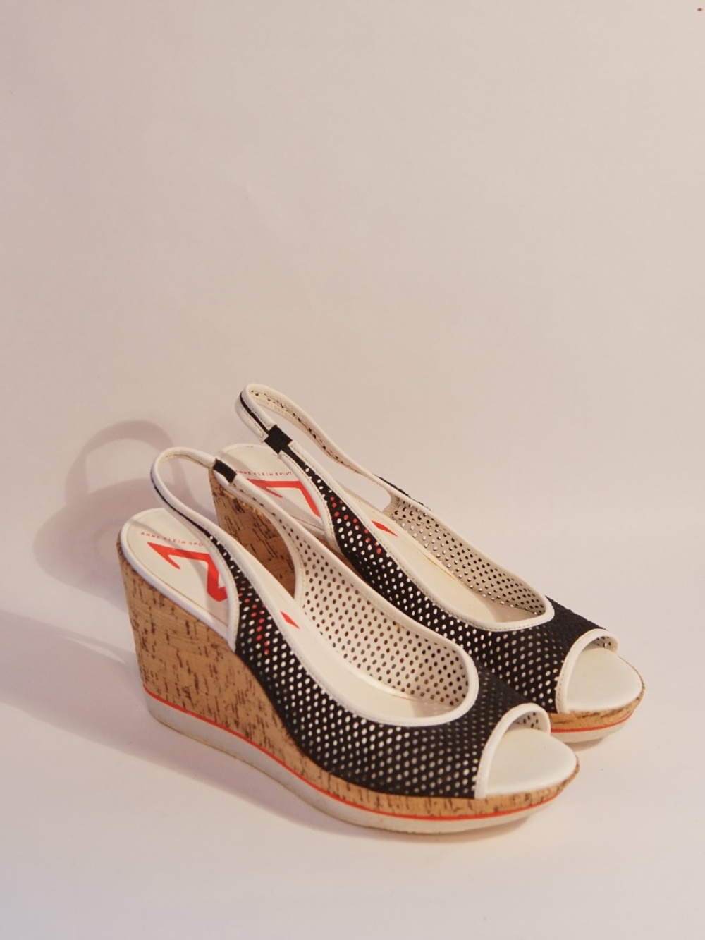 vintage y2k michael kors cork slingback heels